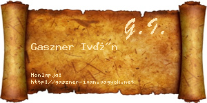 Gaszner Iván névjegykártya